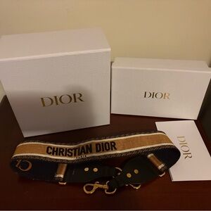 Dior Shoulder Strap in Black and Tan